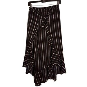 Black Tan Striped Open Wrap Front Flowy Pants Aqua Brand Size Medium